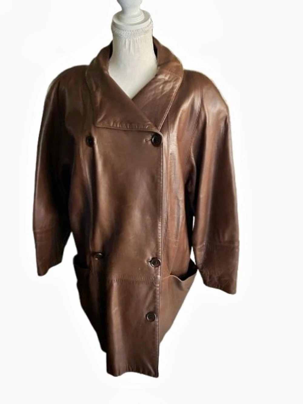 Genuine Lamb Leather FAIRBROOKE Brown Coat Jacket Small Boho Bohemian Designer 6
